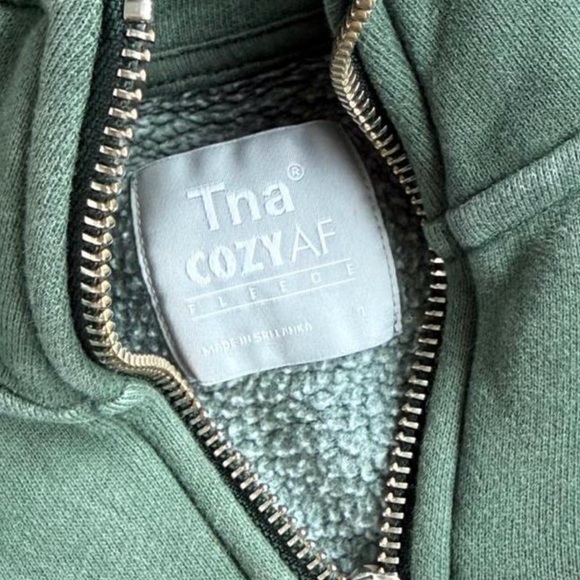 TNA Quarter zip Sweater in Forest Green - Picture 2 of 3